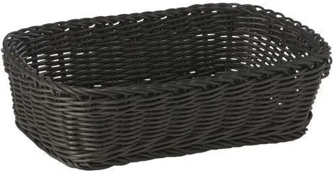 Brødkurv, rektangulær, sort plastflet, 31x21xH9 cm